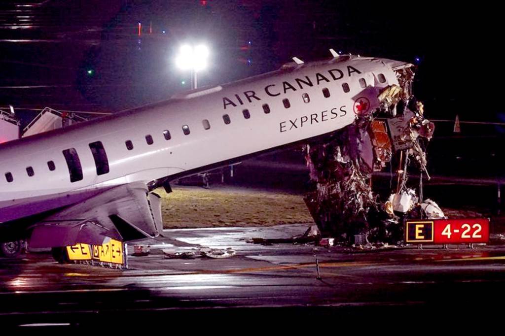 Air Canada plane collides with fire truck at New York airport
